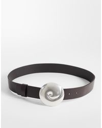 Mango - 100% Leather Belt With Faux Statement Shell - Lyst
