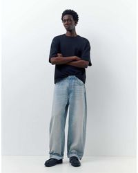 Pull&Bear - Jean baggy bouffant - indigo pâle - Lyst