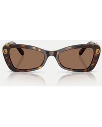 Swarovski - Occhiali Da Sole Irregolari Color Havana Con Lenti Marroni - Lyst