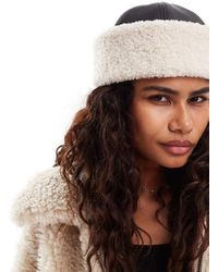 Weekday - Gorro De Cuero Sintético Con Ribete De Borreguito De - Lyst