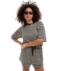 ASOS - Short Sleeve Elastic Tie Waist Romper - Lyst