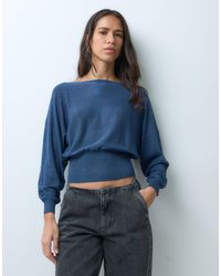 Mango - Teen Cinched Waist Boat Neck Knitted Top - Lyst