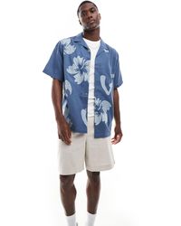 ASOS - Relaxed Revere Shirt With Hawaiian Floral Embroidery - Lyst