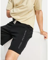Abercrombie & Fitch Side Logo Sweat Shorts - Black