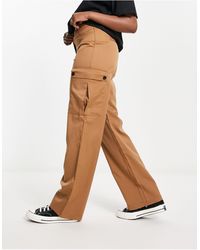Noisy May - Pantaloni cargo premium a fondo ampio color cammello - Lyst