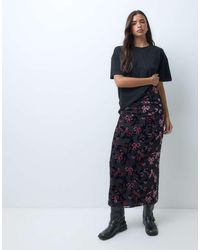 Motel - Nirbana Devore Floral Maxi Skirt - Lyst