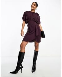 AX Paris - Drape Detail Wrap Mini Dress - Lyst