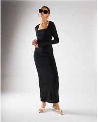 NARRATED - Square Neck Long Sleeve Maxi Dress - Lyst
