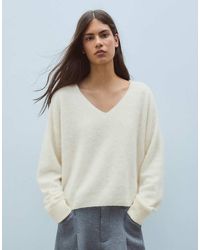 Bershka - 100% Wool V-Neck Jumper - Lyst