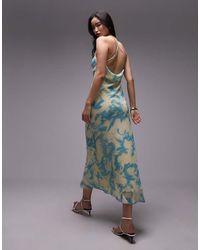 TOPSHOP Double Layered Cami Dress in Blue | Lyst UK