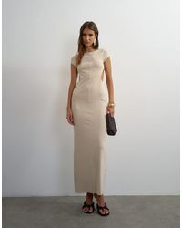 TOPSHOP - Double Layer Cupro Cut Out Maxi Dress - Lyst
