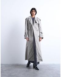 TOPSHOP - – ungefütterter longline-trenchcoat aus nylon - Lyst