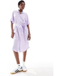 Monki Oversized Striped Shirt Dress in Blue Lyst