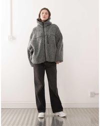 Weekday - Polar Extragrande Con Capucha Y Cremallera De Borreguito De - Lyst