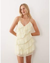 Vila - Ruffle Cami Mini Dress - Lyst