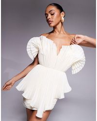 ASOS - Structured Textured Bandeau Mini Dress - Lyst