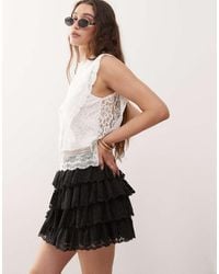 Miss Selfridge - Lace Micro Mini Skirt - Lyst