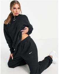 nike essentials plush high rise cuffed fleece sweatpants