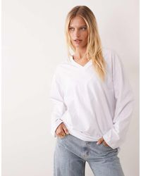 ASOS - Long Sleeve With V Neck Top - Lyst