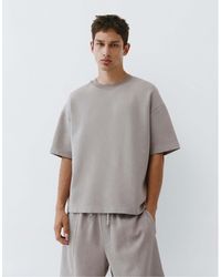 Pull&Bear - – kurzärmliges t-shirt aus schwerem interlock-stoff - Lyst