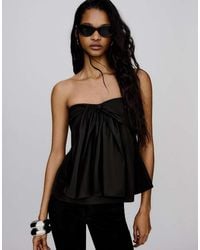 Bershka - Bandeau Top With Tie Detail - Lyst