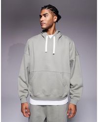 ASOS - – schwerer, kastiger oversize-kapuzenpullover - Lyst