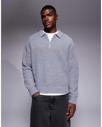 ASOS - – kastiger oversize-strickpullover aus schwerem wollmix - Lyst