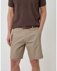 Threadbare - Patterned Stretch Chino Shorts With Belt - Lyst