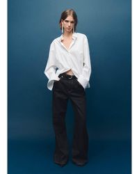 Mango - Seattle 100% Cotton Kickflare Jean With Contrast Stitch - Lyst