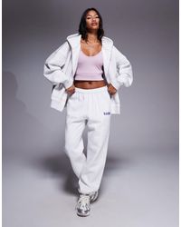 Kaiia - Cotton Rich Embroidered Logo Cuffed Joggers Co-Ord - Lyst