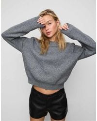 Stradivarius - Knit Sweater With Shoulder Pads - Lyst