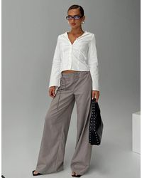 Princess Polly - Just Have Fun Tie Waist Detail Tailored Wide Leg Trousers - Lyst