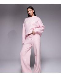 Kaiia - Knitted Embroidered Logo Wide Leg Pants - Lyst