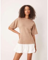 ASOS - Suedette T Shirt Mini Dress With Bubble Hem - Lyst