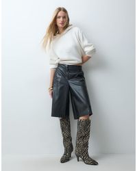ASOS - Faux Leather Bermuda Shorts - Lyst