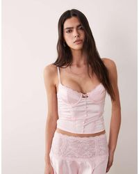 I.AM.GIA - Ashling Satin And Lace Corset Top - Lyst