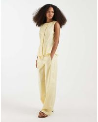 Vero Moda - Linen Look Tailored Wide Barrel Trousers Co-ord - Lyst
