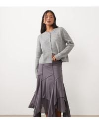 ASOS - Asos Design Petite Asymmetric And Seam Detail Midi Skirt - Lyst