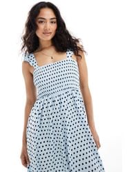 Pieces - Textured Jersey Frill Strap Maxi Dress - Lyst