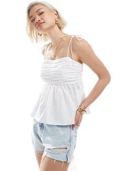 Vero Moda - Pleated Bust Detail Tie Shoulder Cami Top - Lyst