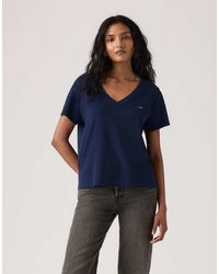 Levi's - T-shirt col v préféré avec logo poitrine marine - Lyst