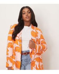 ASOS - Curve Relaxed Blazer With Linen - Lyst