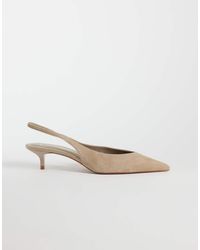 Mango - 100% Leather Heeled Slingback - Lyst