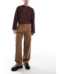 Jack & Jones - Broek Met Wijde Pijpen En Plooien Aan De Voorkant - Lyst