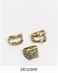 Reclaimed (vintage) Inspired - Set Van Ringen Van Gepolijst Goud - Metallic