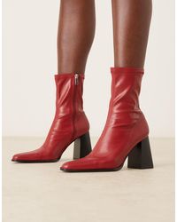 Raid Wide Fit - Whisper Block Heeled Ankle Boots With Pointed Toe - Lyst