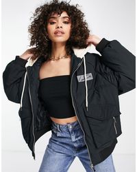 The Couture Club Ruched Bomber Jacket - Black