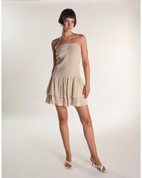 Glamorous - Shirring Rara Mini Dress - Lyst