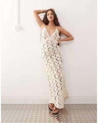 Amy Lynn - Vestito Sottoveste Lungo All'Uncinetto Con Scollo A V - Lyst