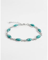 Reclaimed Vintage - Bracelet chaîne unisexe avec maillons et agate fantaisie - Lyst
